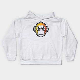 Sad Monkey (Orange Gradient) Kids Hoodie